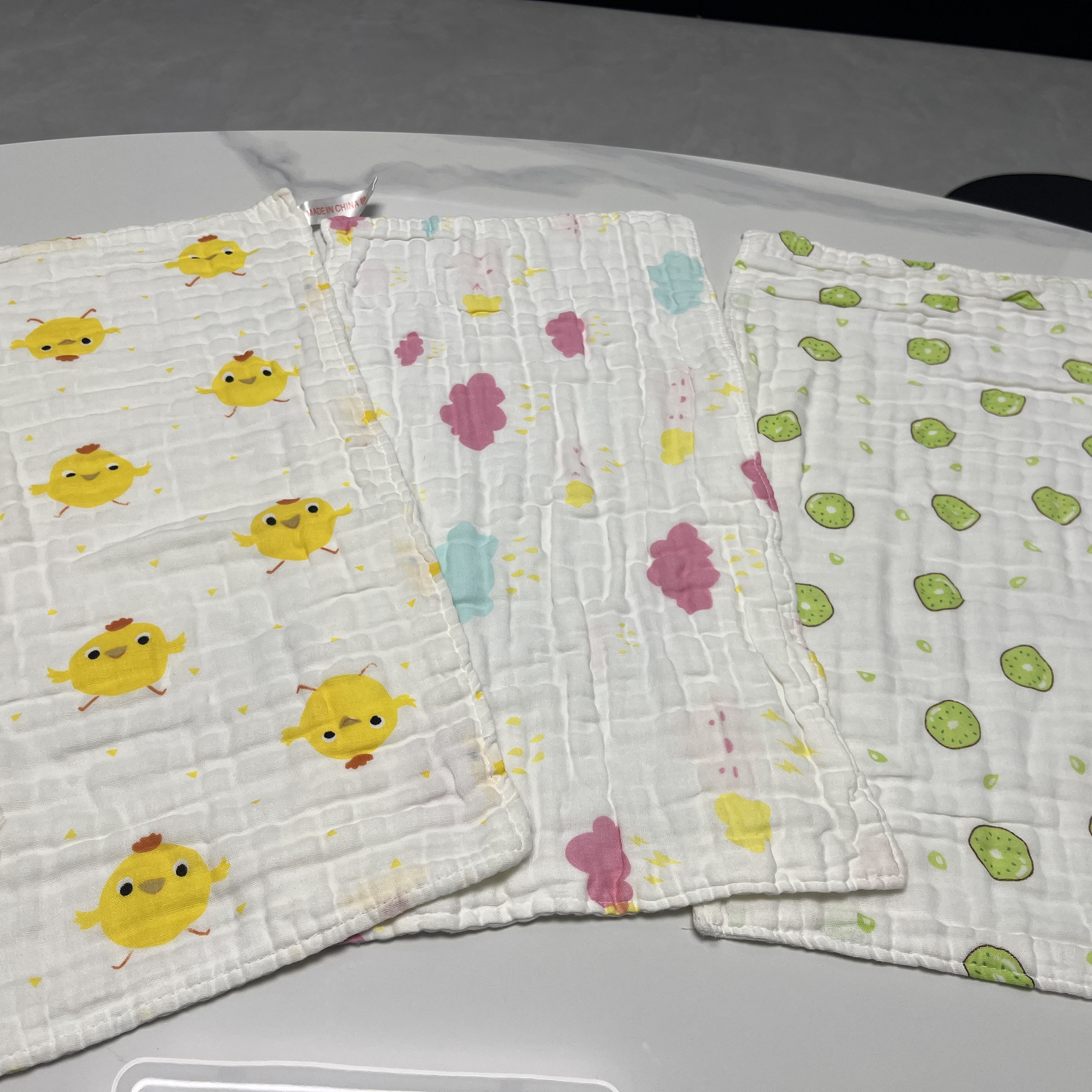 （三条随机发）婴儿纯棉六层纱布毛巾新生儿高密泡泡纱童巾柔软吸水