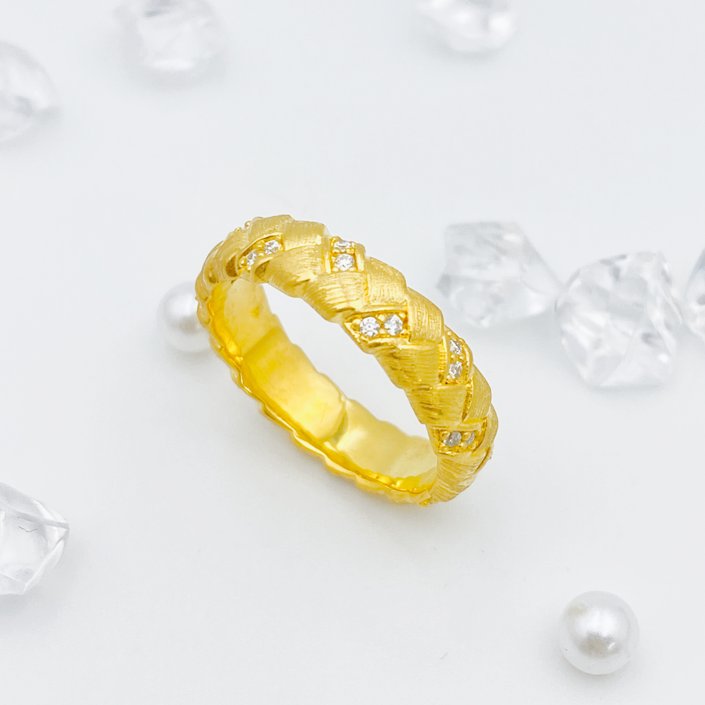 足金999 莫桑穗穗平安戒指1.61 13圈口