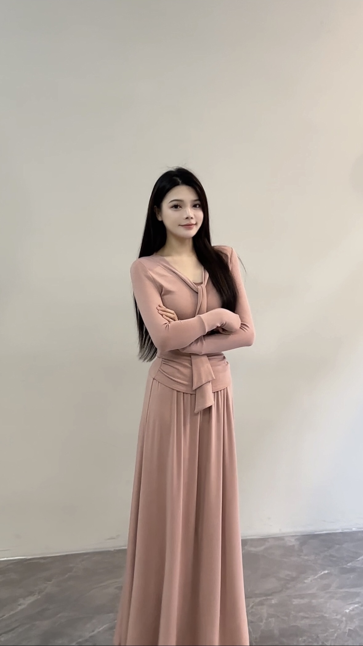 【苏苏】秋季新款韩系气质慵懒松弛感半裙显瘦舒适上衣套装DT1515