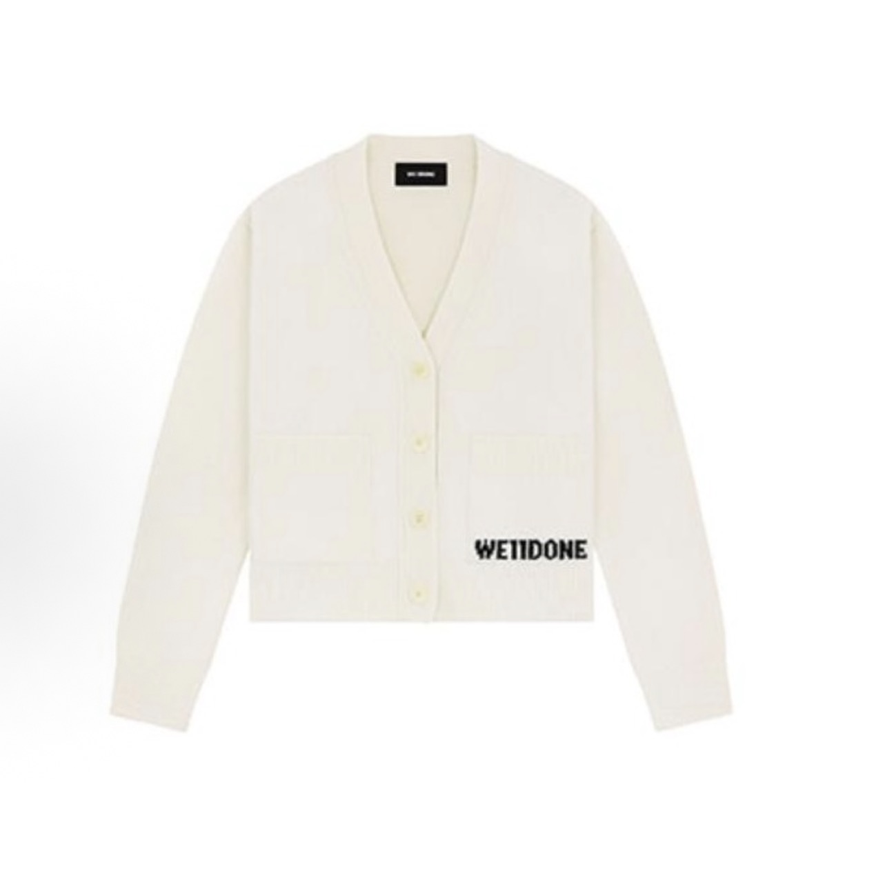 未使用 WE11 DONE 撞色V领黑白两色开衫   