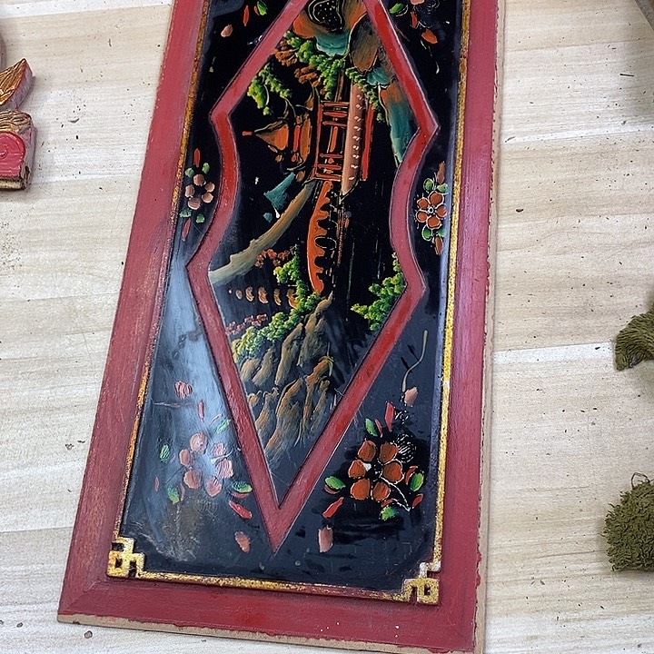 香榧木茶室空间老木雕花板