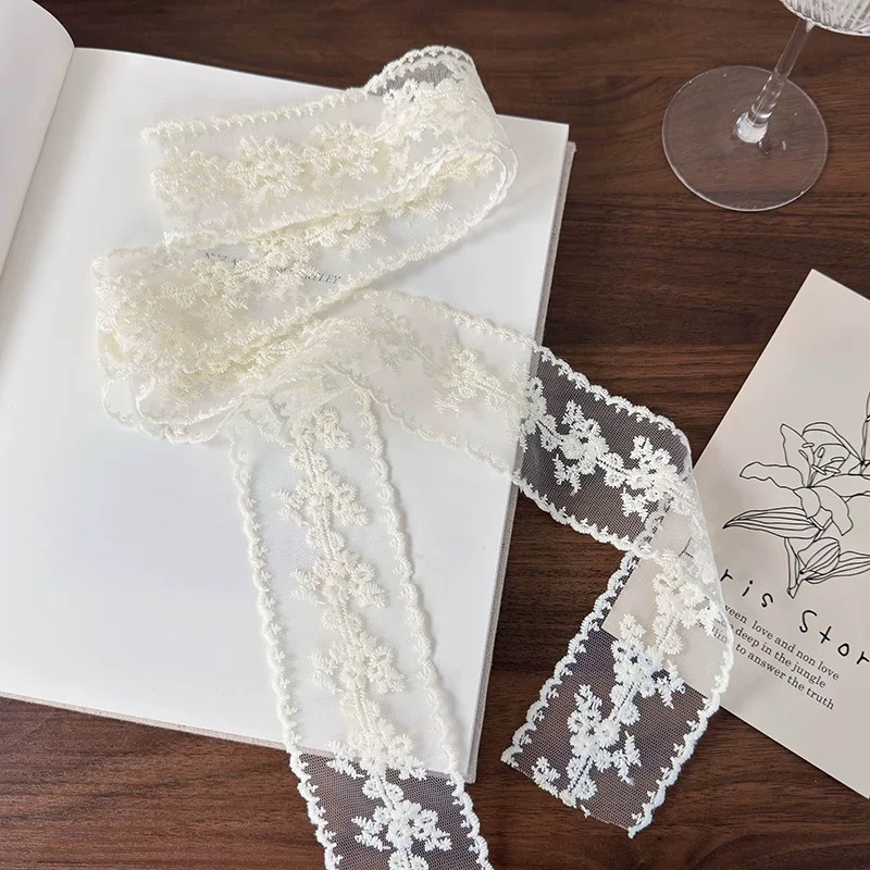 搭配加分项 长款蕾丝波点丝巾飘带春夏辣妹叠戴百搭腰带