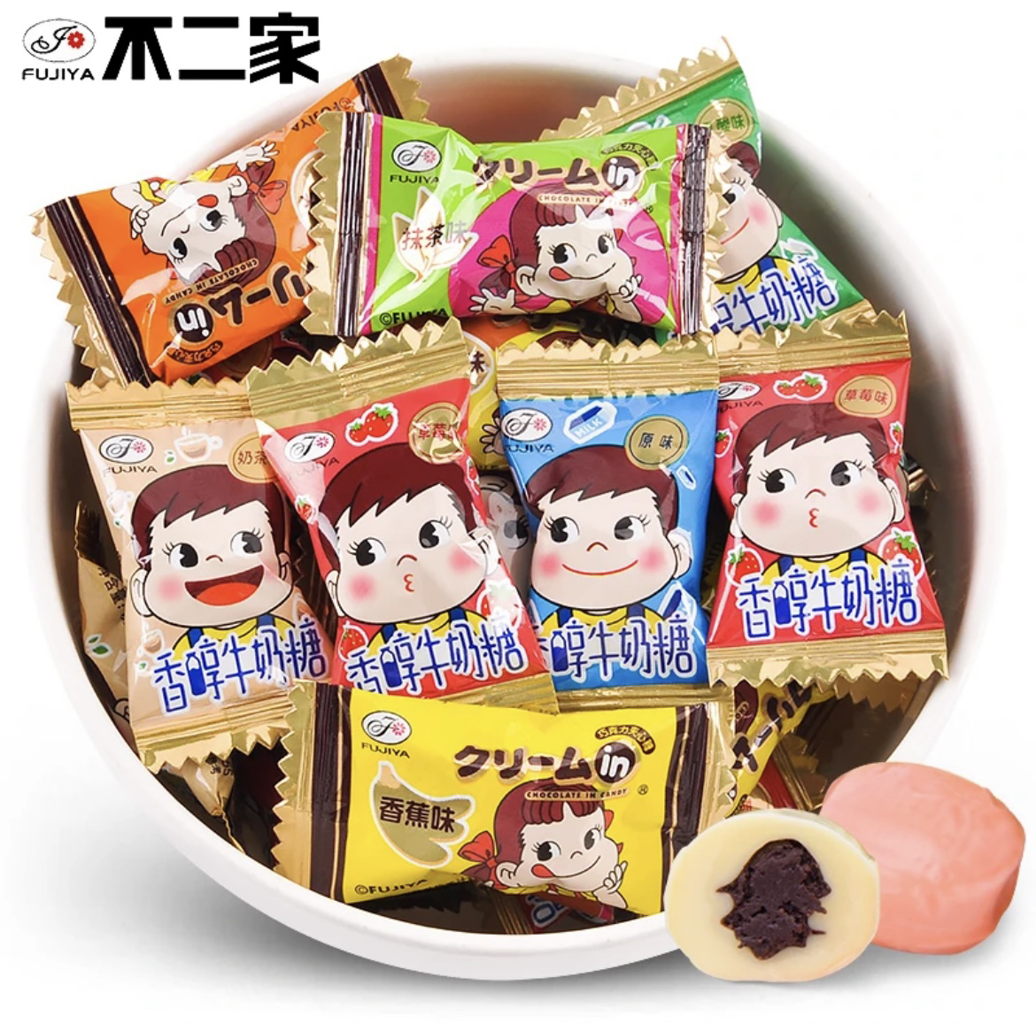 【不二家】夹心牛奶糖果对对碰