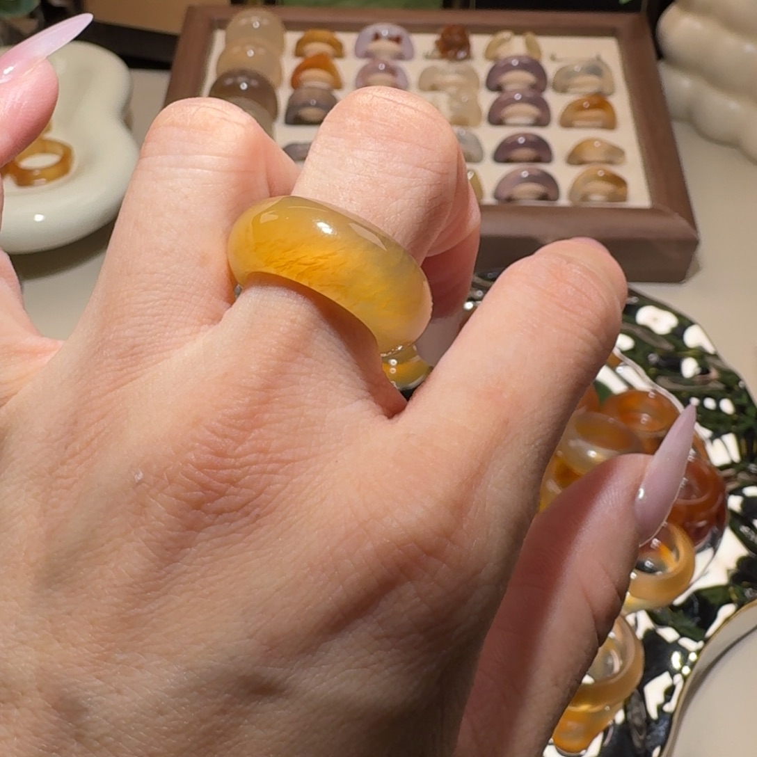 玛瑙/玉髓合金戒指天然玛瑙龙纹