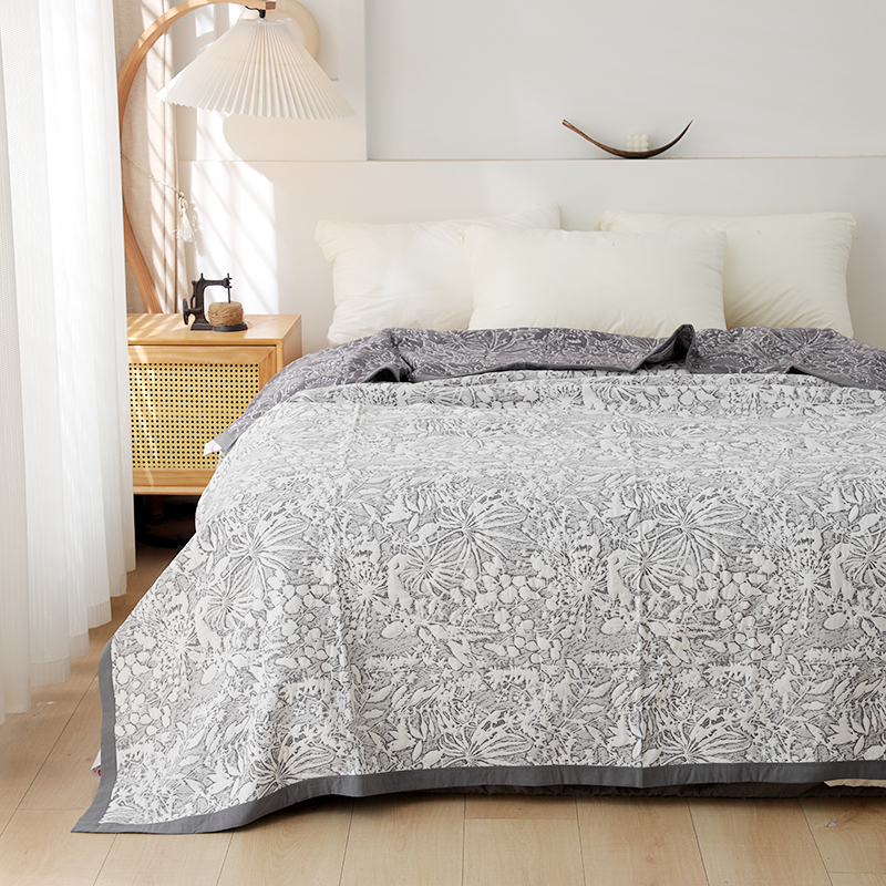 专享【京かわ会社】全棉精梳棉床盖 纯棉双人盖毯 200*230cm 乱花