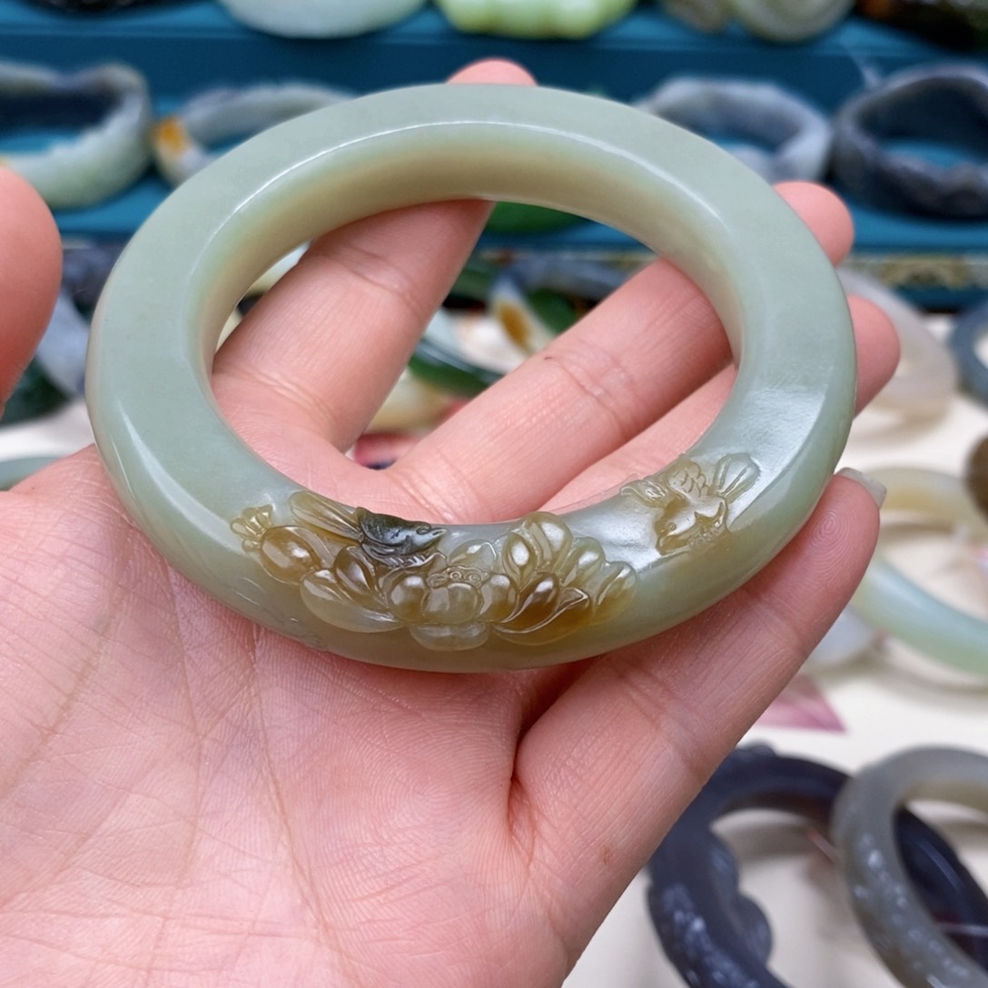 和田玉手镯58.7未镶嵌玉*