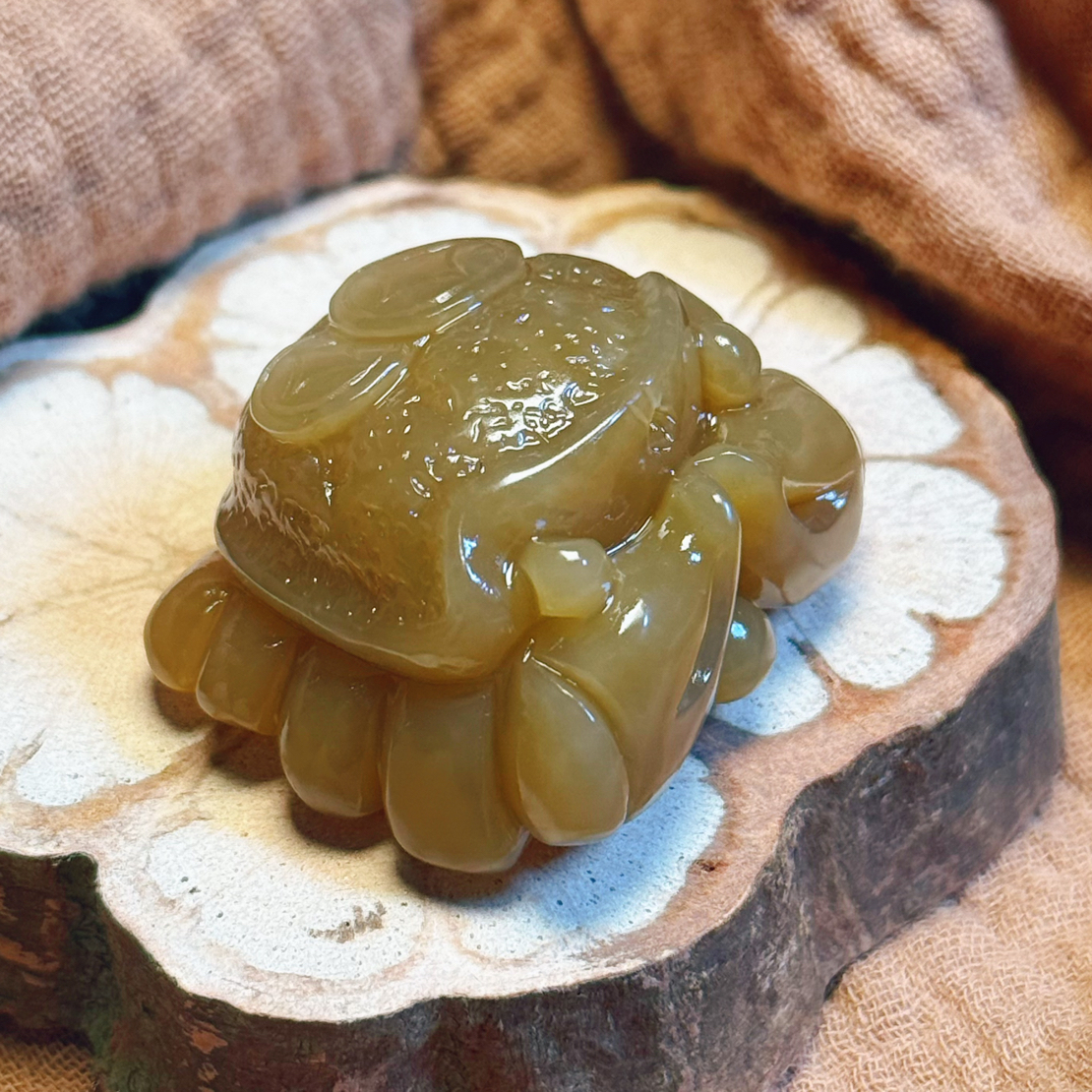 和田玉切末糖料面包蟹八方来财