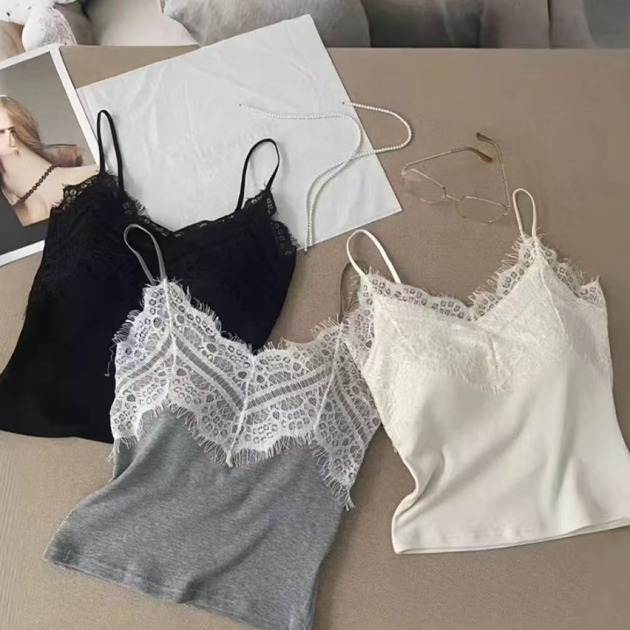 软绒蕾丝   美背
