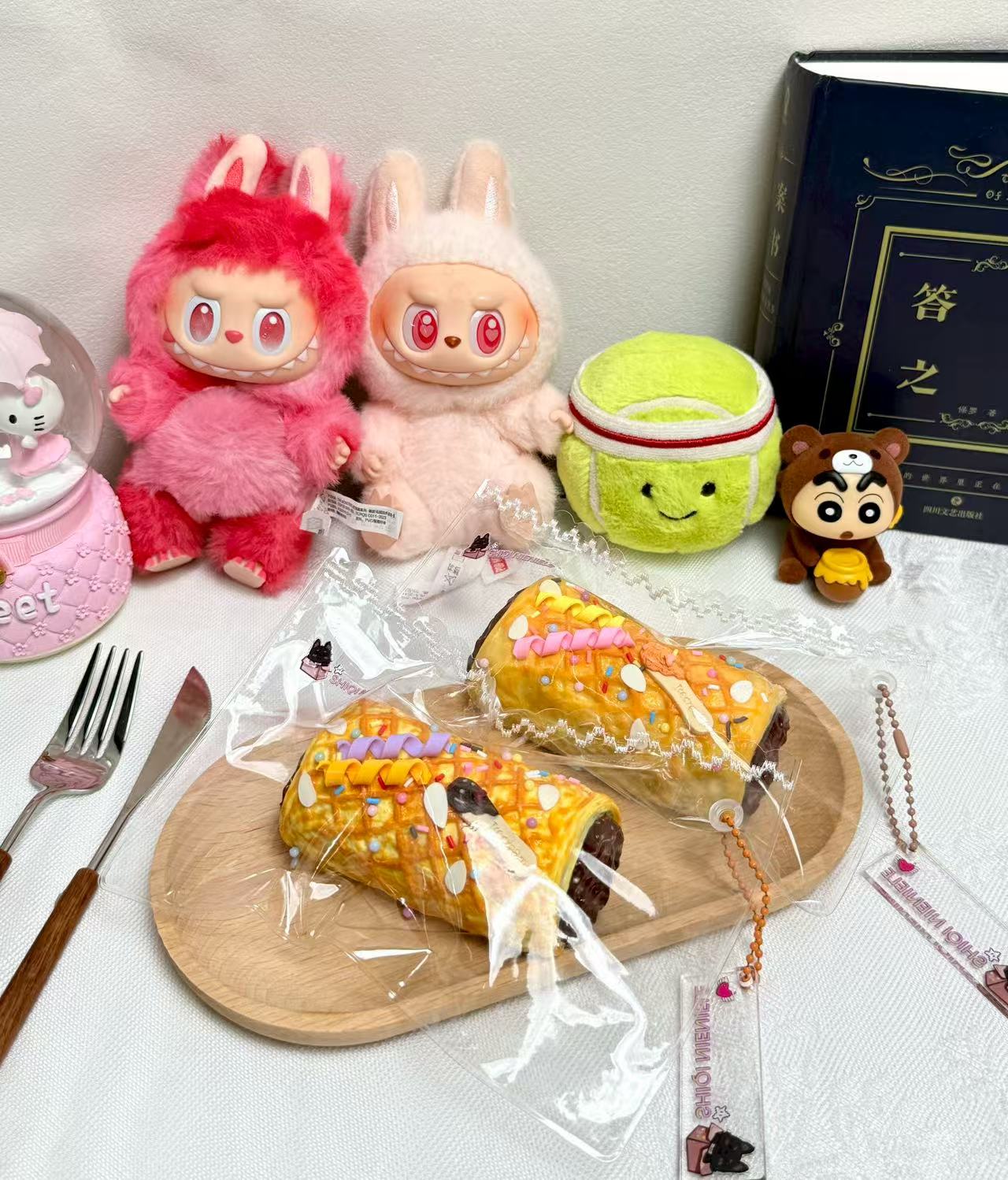【稀奶油】酥皮豆沙卷（纯手工必有微瑕）食品级硅胶解压玩具