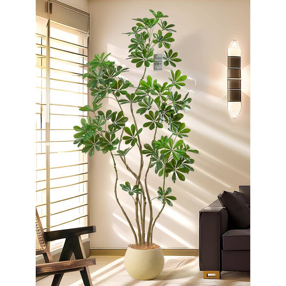 轻奢绿植仿真鸭脚木落地大型假树室内客厅高级感仿生植物装饰摆件