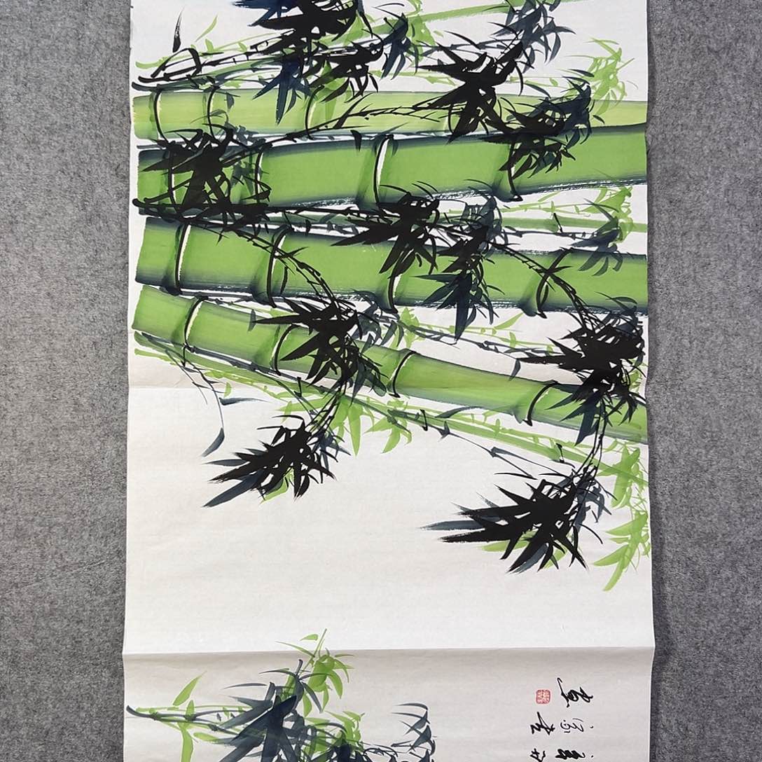国画346 牡丹之花之叶的颜色与花色