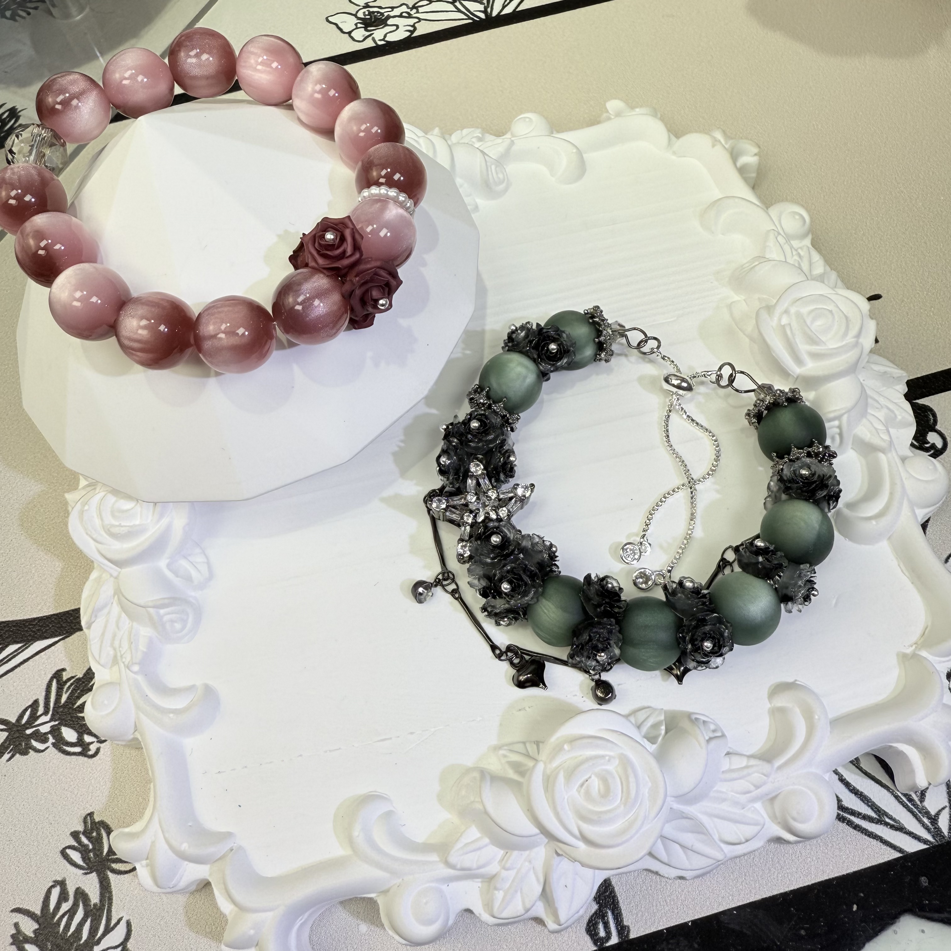 小朋友成品DIY软胶花手链~串珠珠子手串手链串珠手串珠子