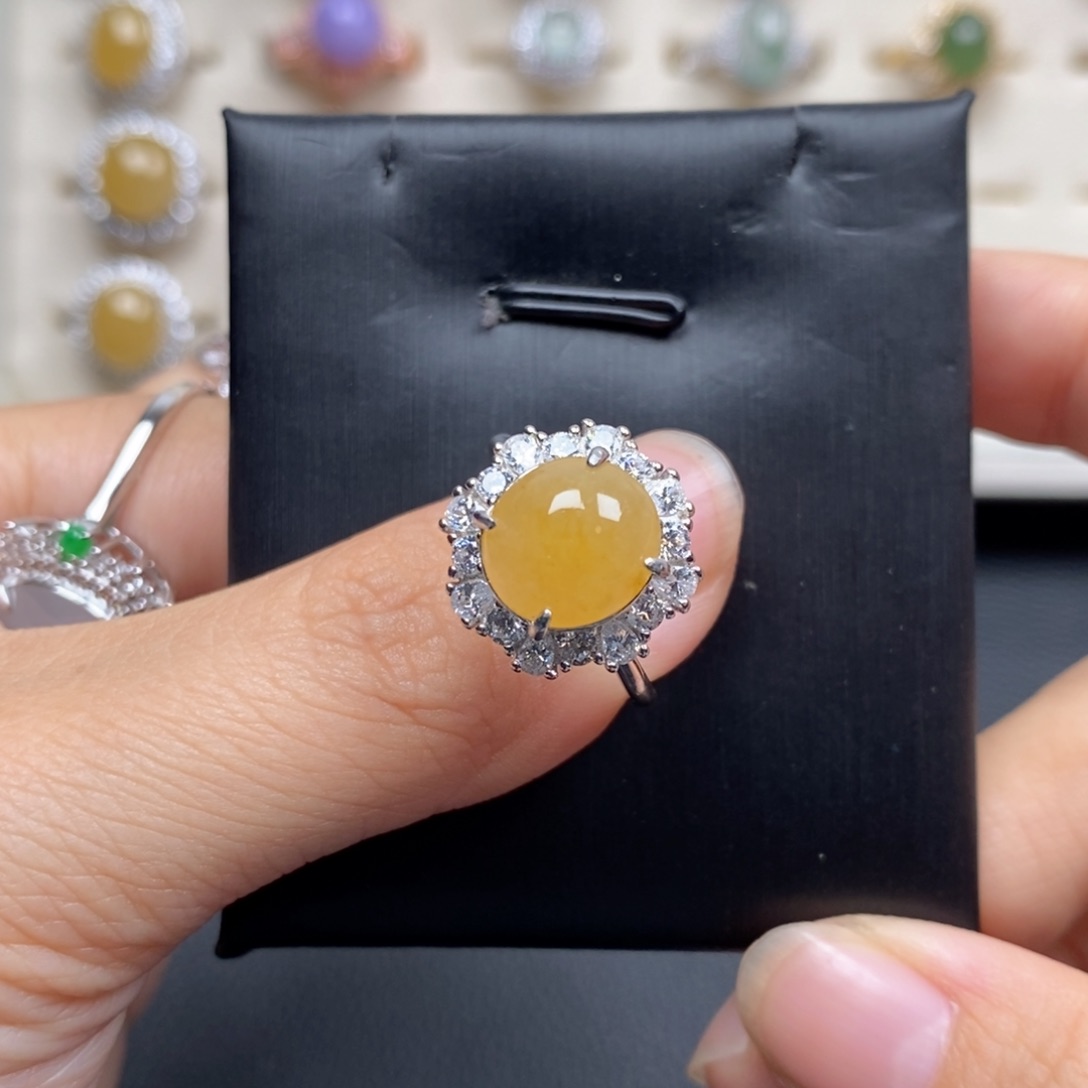 翡翠戒指银S925镶嵌依****你戒指