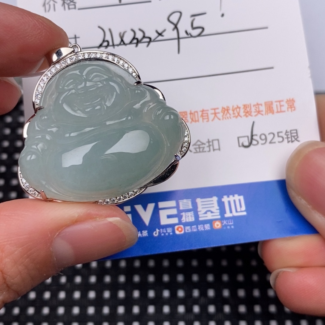 o***.翡翠银S925镶嵌颈饰