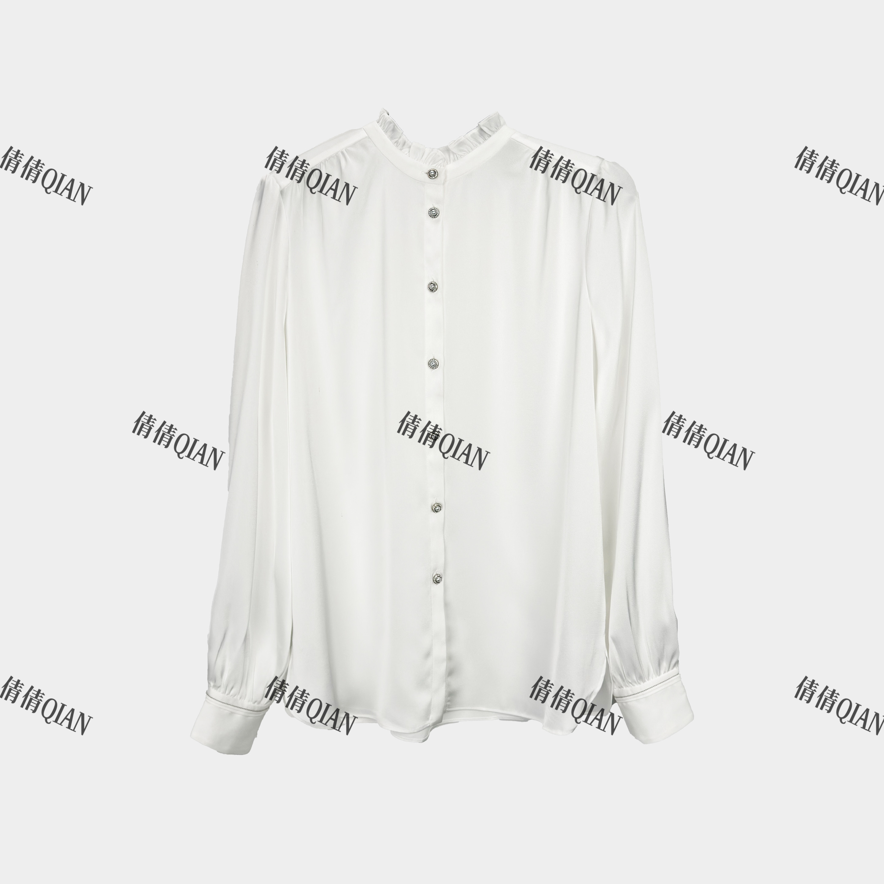 新款显瘦时尚纯色花领衬衫（LE00589V0-094）