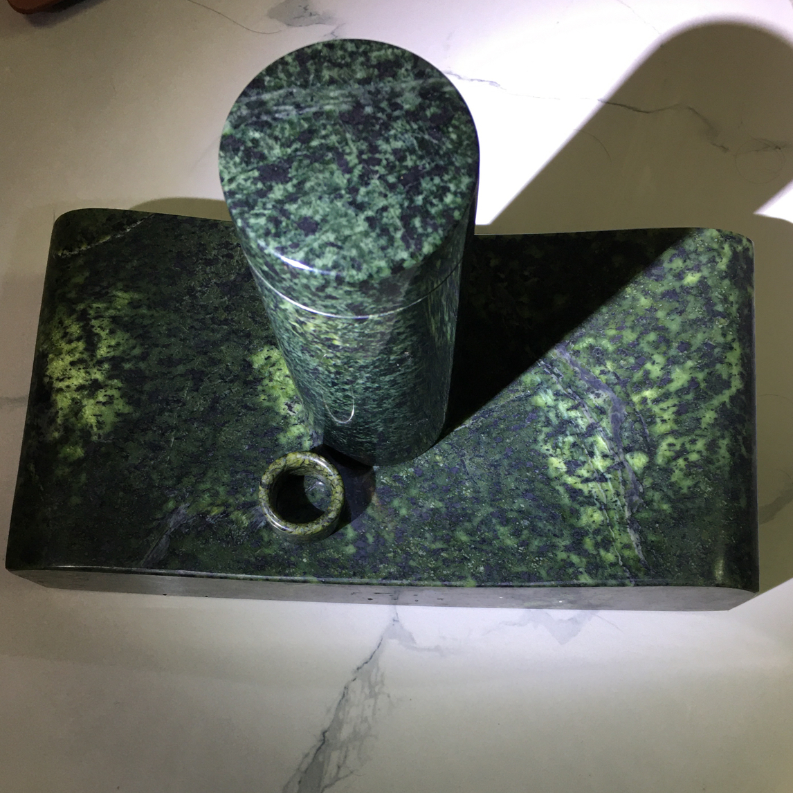 藏玉药王石枕头 保温杯 板指