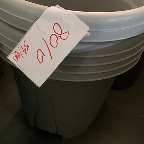 树脂老款青山盆7号灰白带托3套