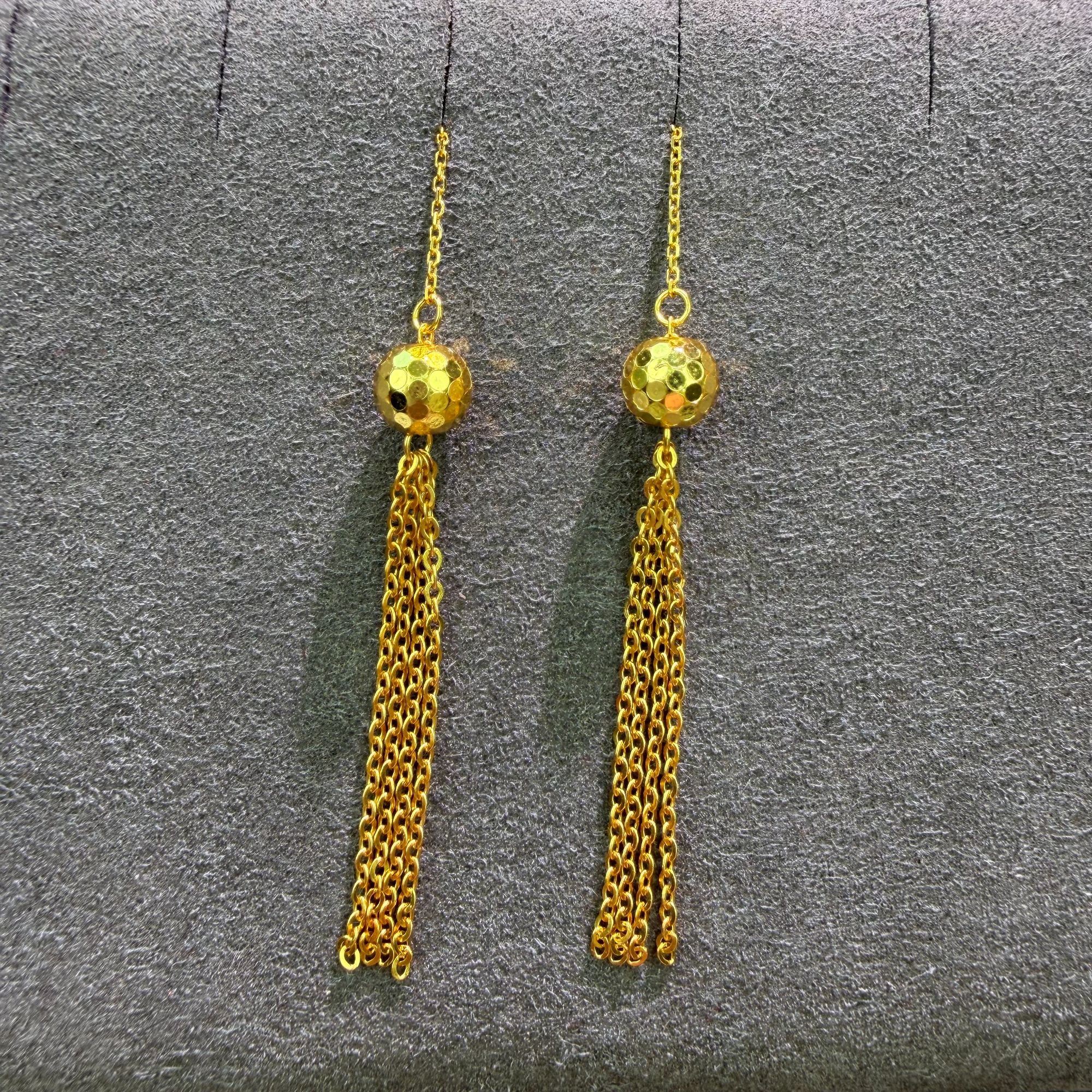 925银耳饰 【金牌主播专享】925银龙鳞珠流苏耳线 YE1323