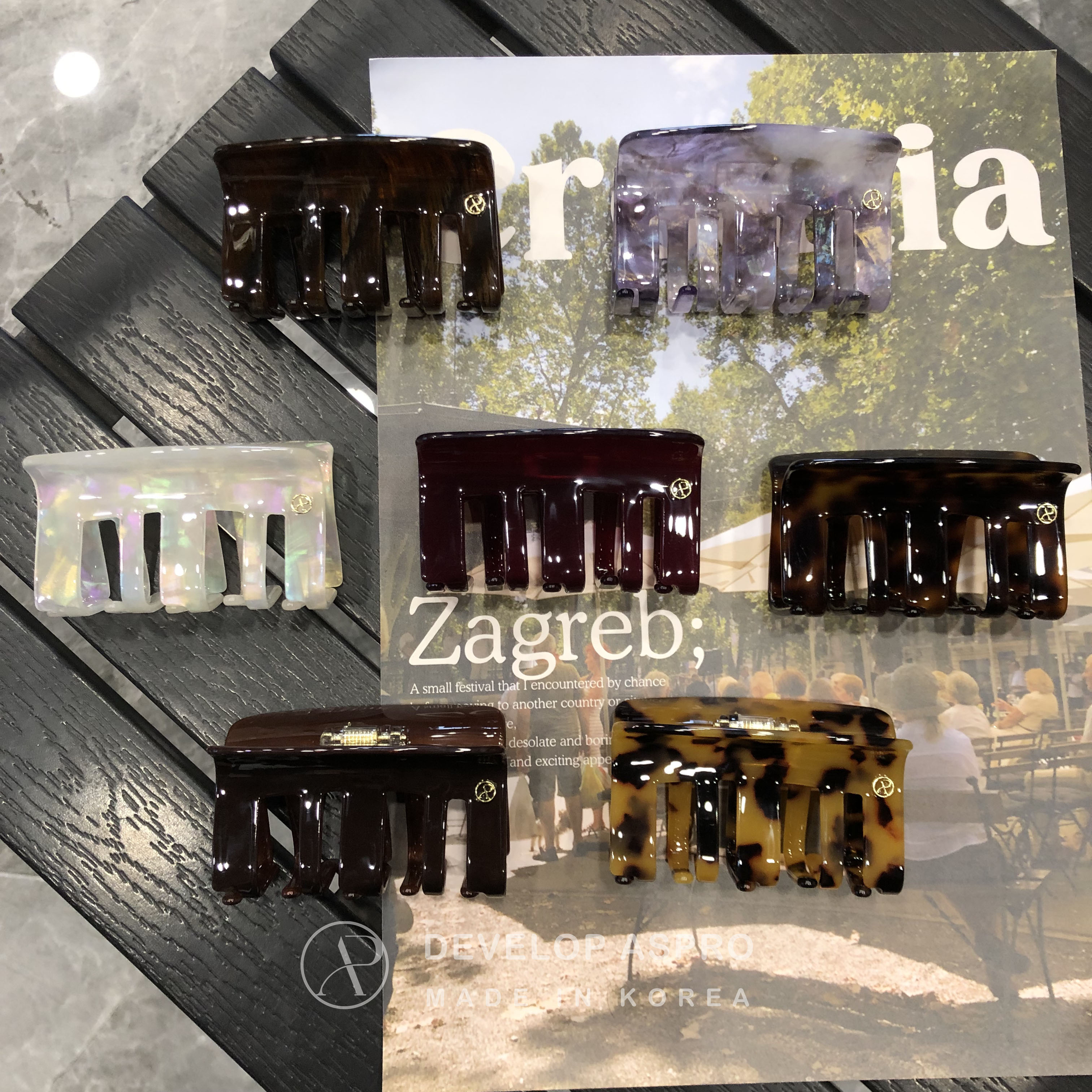 【现货 ASPRO醋酸】韩国新款上新正品爆款减龄洋气抓夹A6-9-AP124