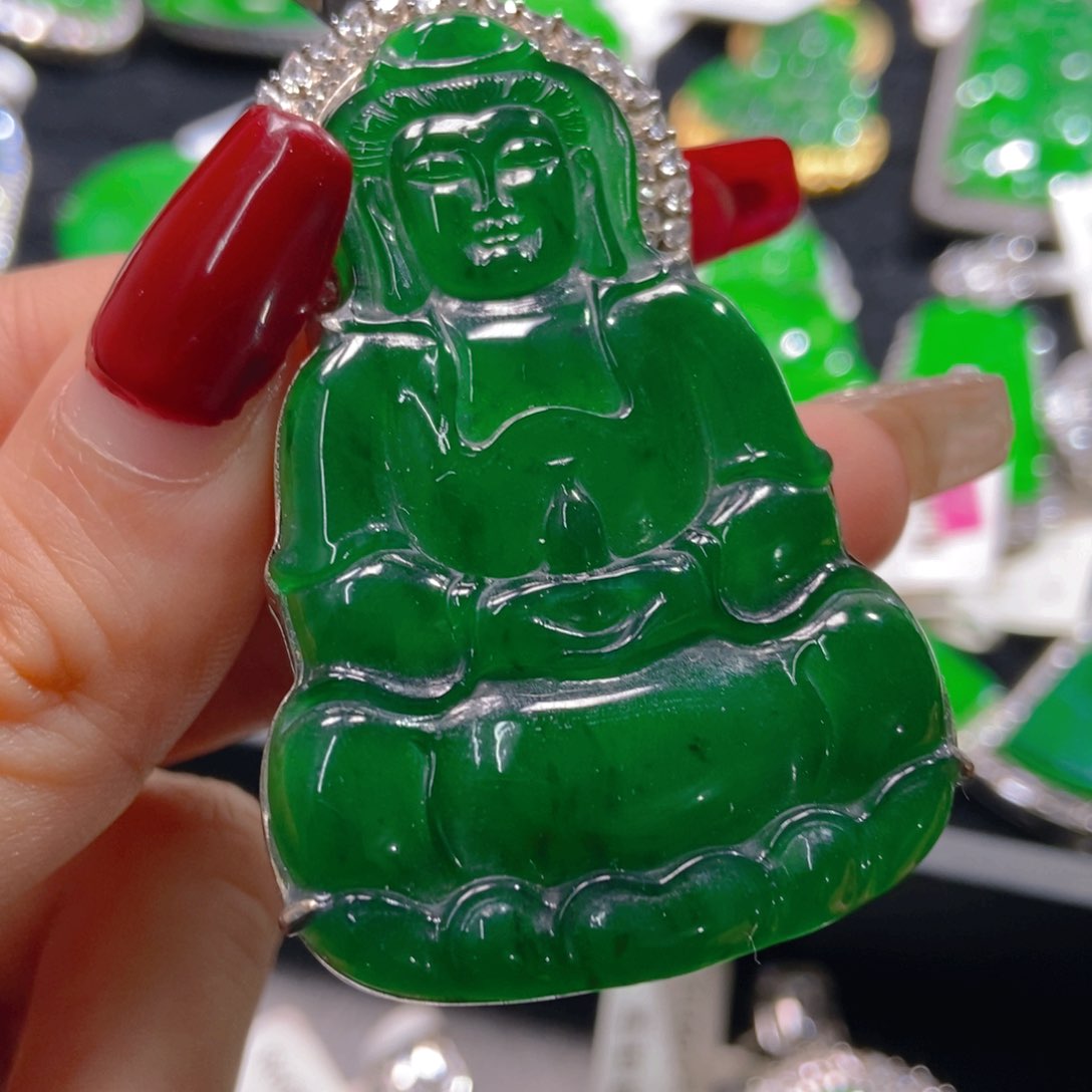 翡翠吊坠(不含链)银S925镶嵌