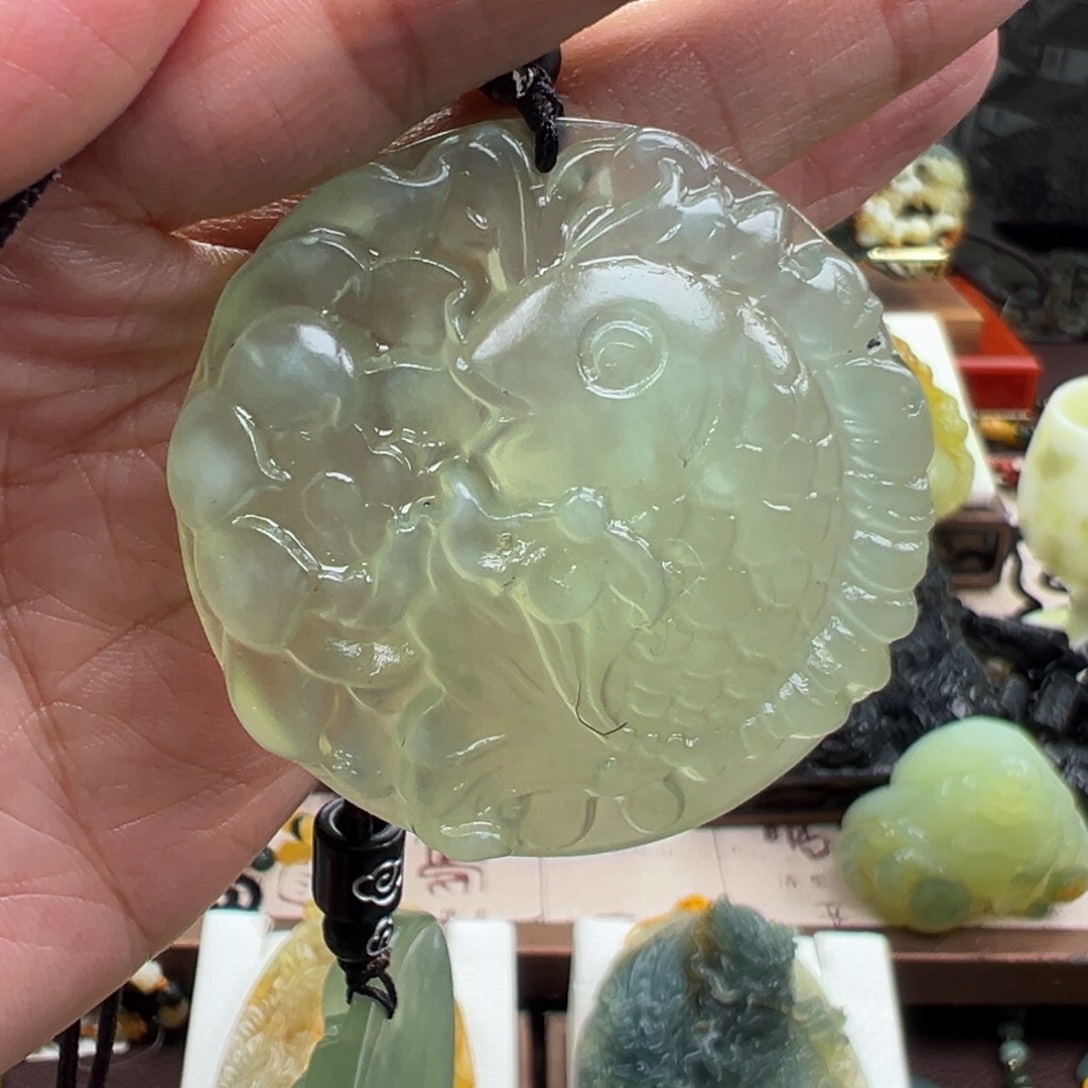 青***A岫玉未镶嵌挂件挂件