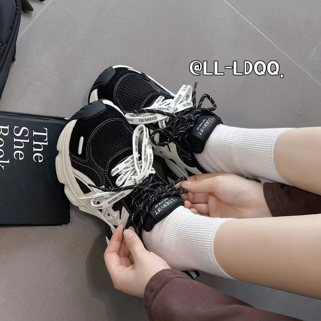 休闲老爹鞋小皮匠682-1潮流小众秋季休闲鞋潮鞋黑色运动鞋百搭