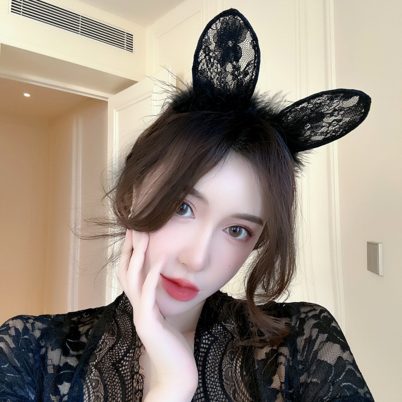甜心家可爱蕾丝猫耳朵发箍女网红头箍性感兔耳cos化妆发饰