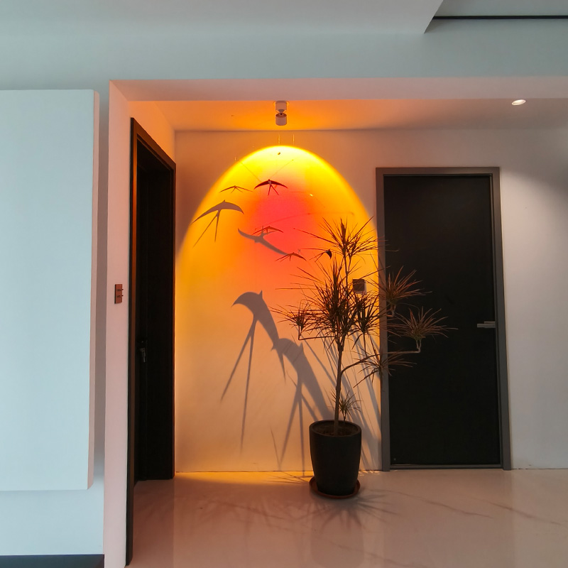 日不落嵌入式夕阳灯家用过道网红氛围落日灯免打孔明装小夜灯