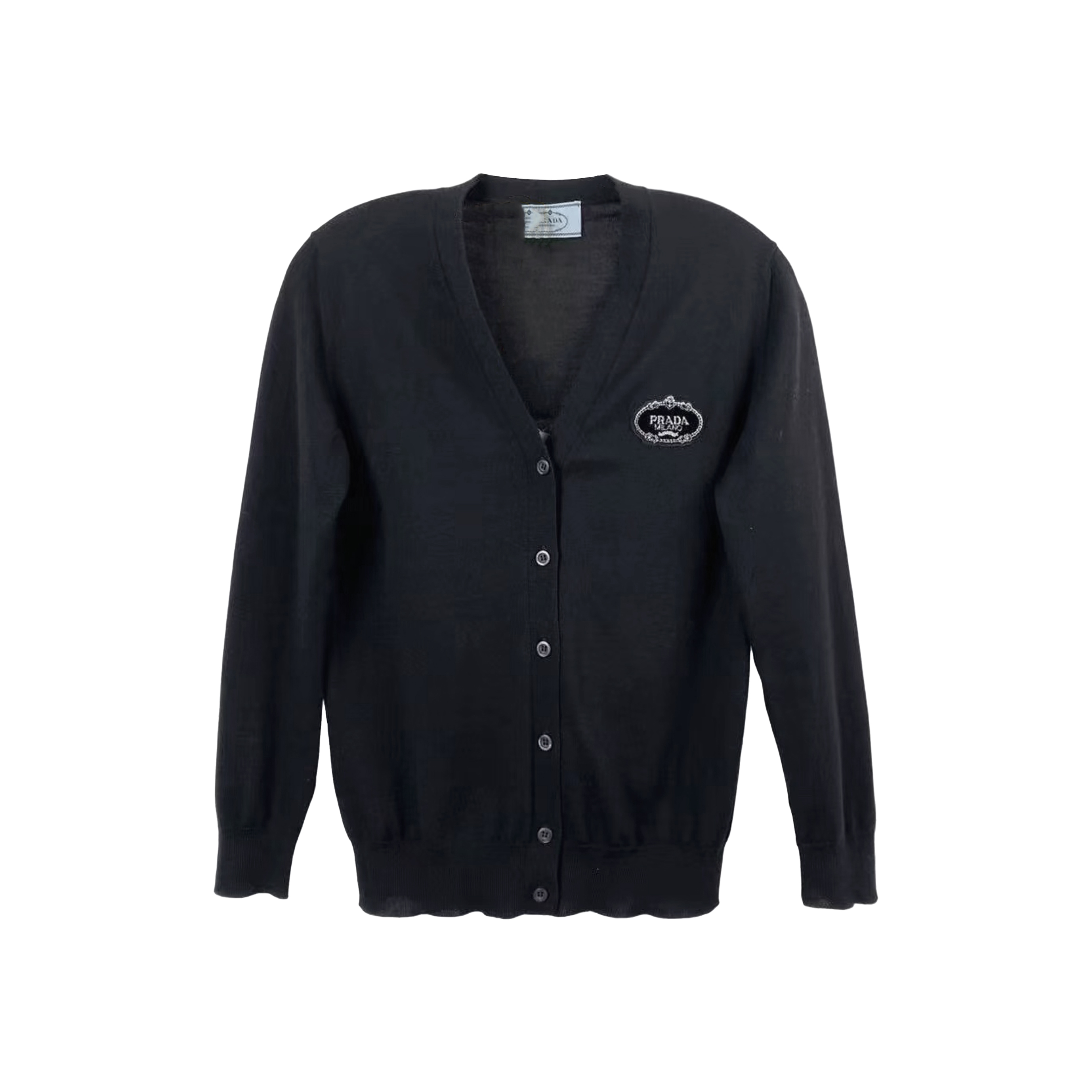 未使用 Prada/普拉达  刺绣logo长袖羊毛开衫