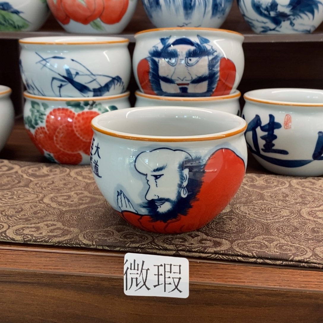 釉下手绘茶具微瑕手工绘制