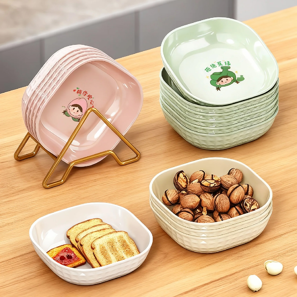 【包邮】新款吐骨头盘碟餐桌垃圾收纳碟吐骨碟家用加厚型盘子零食碟