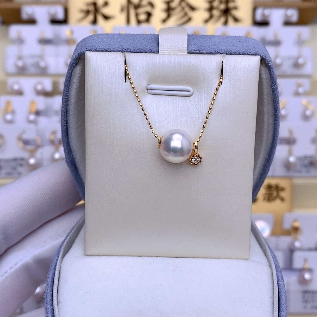 海水珍珠18K金镶嵌套链