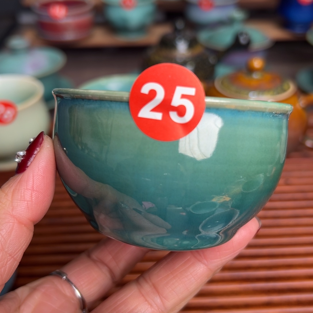 手工制作手拉坯工艺钧瓷茶具