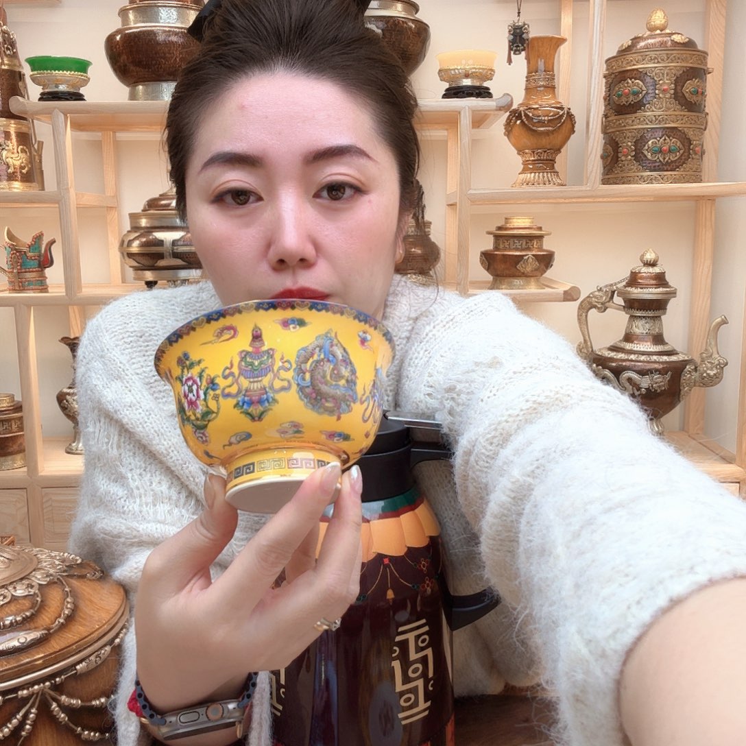 36%以上骨粉骨瓷四个黄色八宝12.5厘米