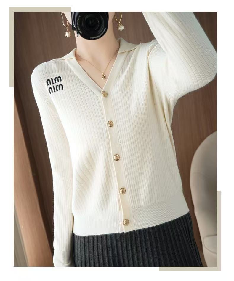 法式针织显瘦设计感长袖开衫上衣【CY213】
