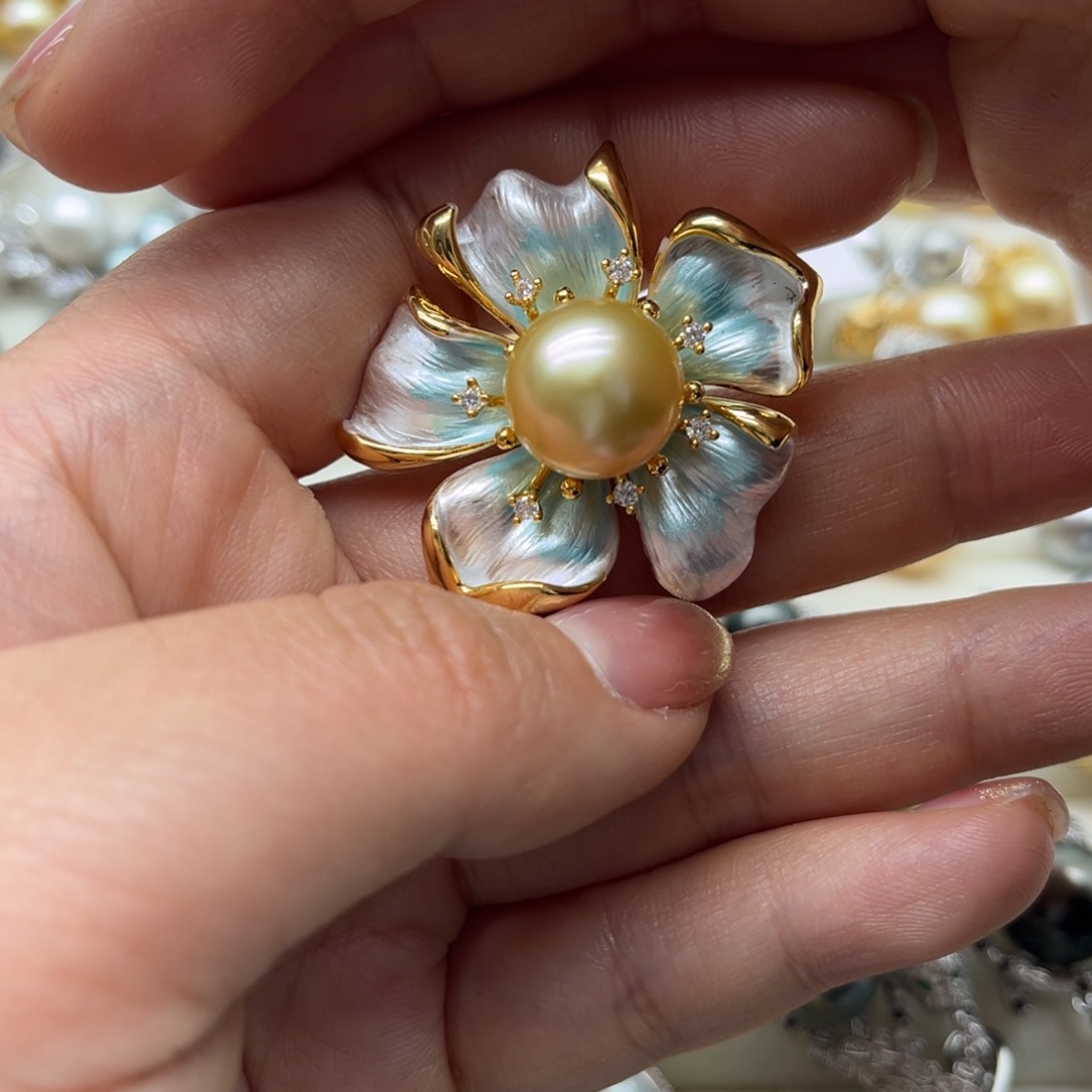 胸针合金海水珍珠