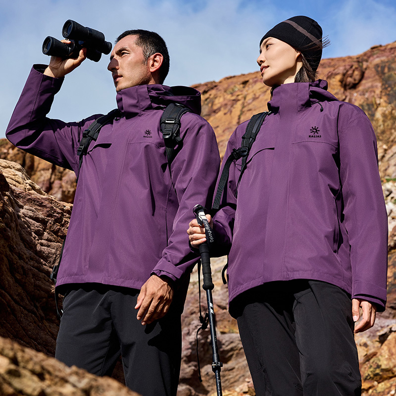 【主播专属】男女三合一可拆卸冲锋衣黑色防风防水户外登山外套