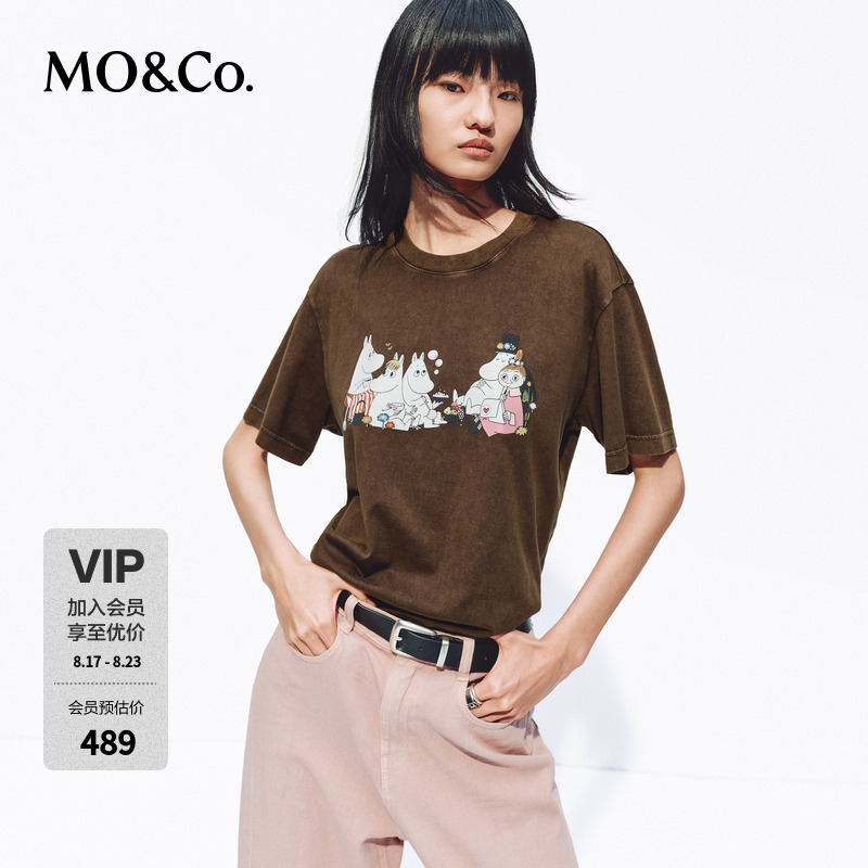【姆明系列】MOCO短袖T恤2026夏新品阿苏特染长绒棉MBF2TEE045