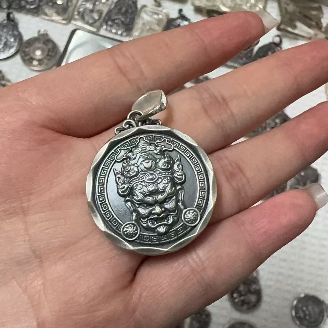 链子足银 绿财神999足银吊坠