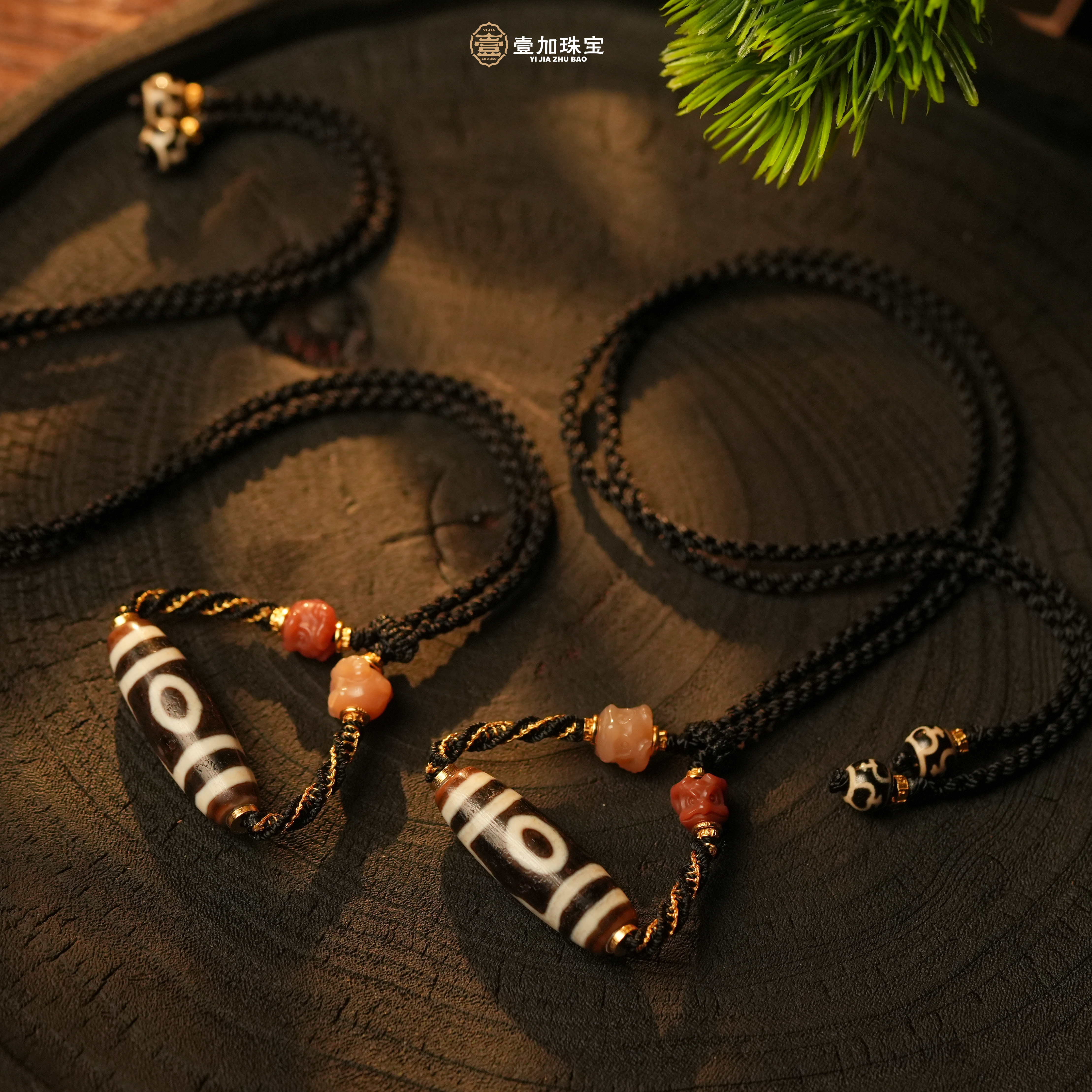 壹加师姐|手工设计大鹏横版大p三玛瑙项链多样性发一2268j