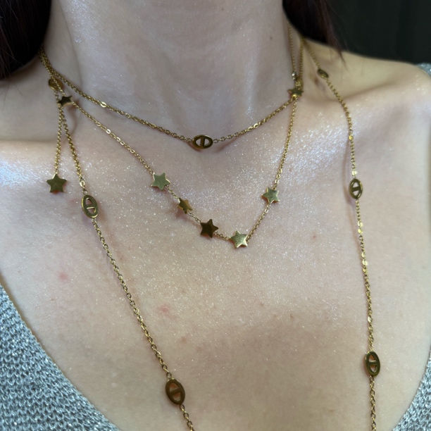 不锈钢项链 发2个项链【星星款】小众轻奢时尚欧若欧若精灵风项链