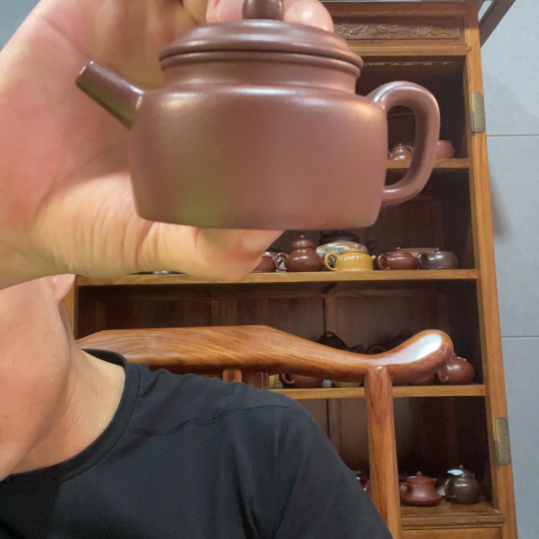 茶壶紫砂D23号，原矿紫泥德忠壶