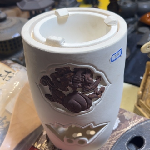 蜜安罐瓷香炉锡茶则