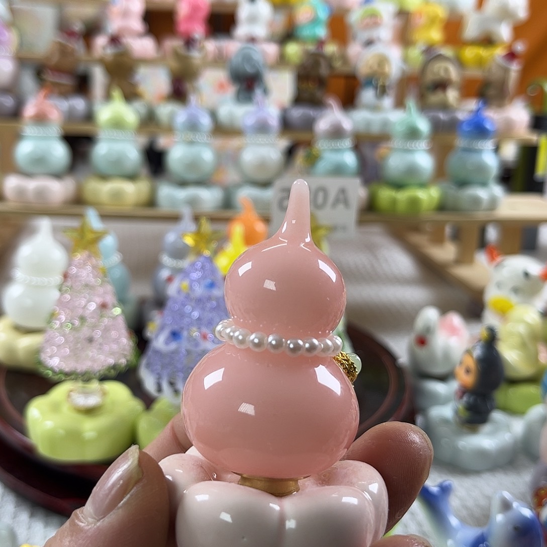 陶景德镇陶瓷底座转转粉色