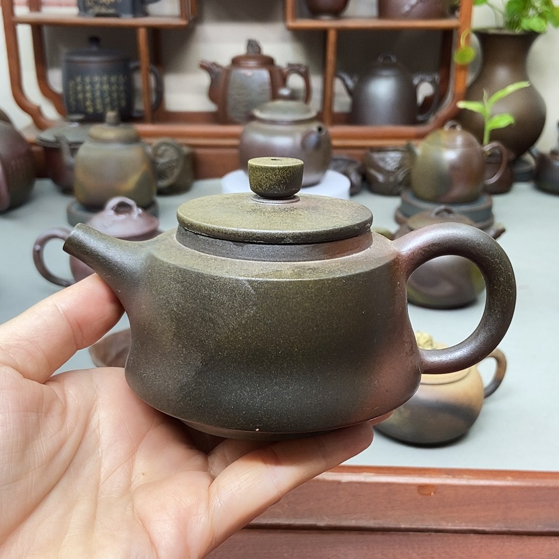 用***7钦州坭兴陶柴烧茶壶微瑕230ml