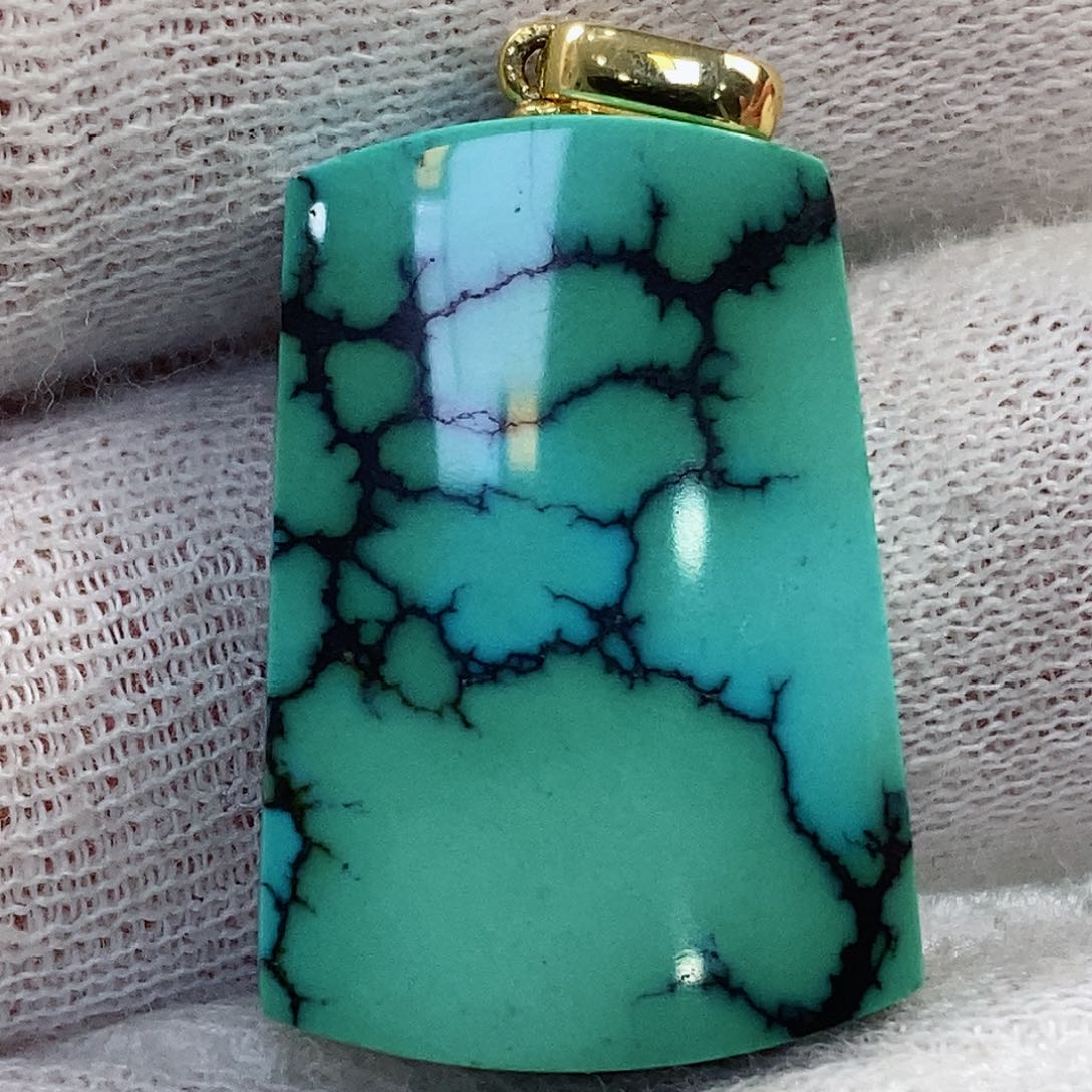 绿松石珠宝奇石18K金镶嵌