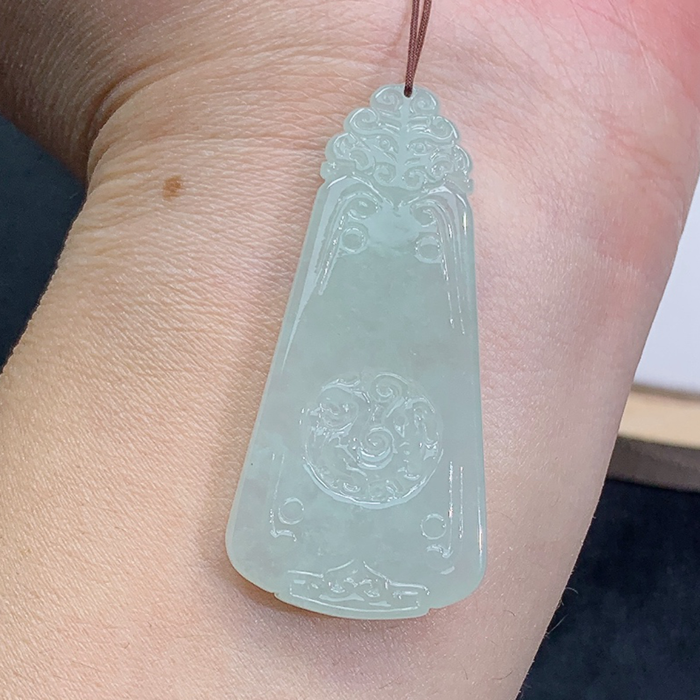 冰润 精雕 飘绿 龙凤呈祥 吊坠 挂坠 12.62g 缅甸天然A货翡翠玉石