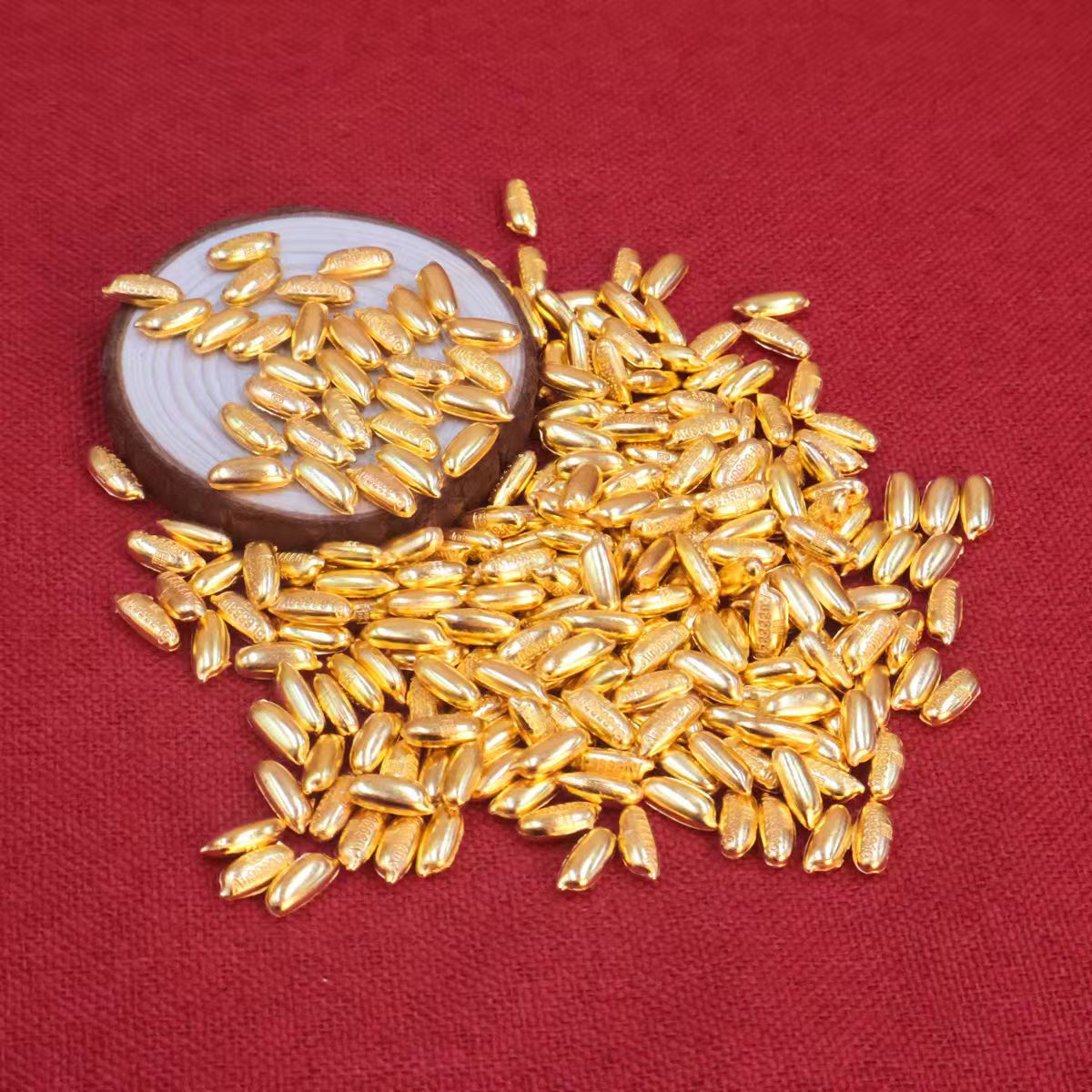 【618福利】实心金大米摆件建议最少10个起屯约1g