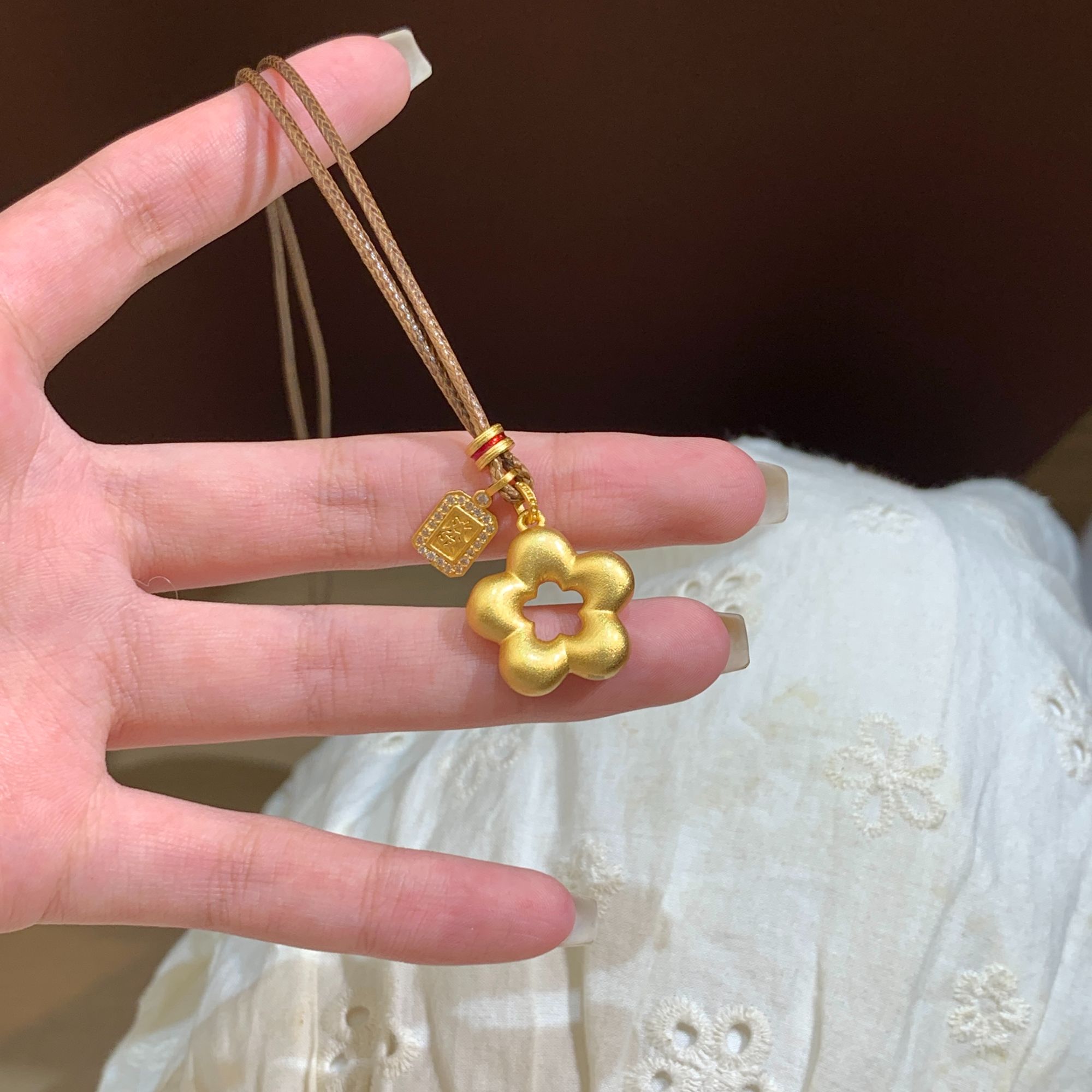 吊坠足银 燕归yangui新年 “有钱花”足银999.9镀金吊坠 6g