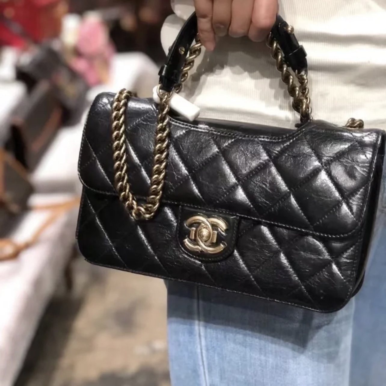 Chanel/香奈儿 单肩包 黑金孟买 jm7334/2508